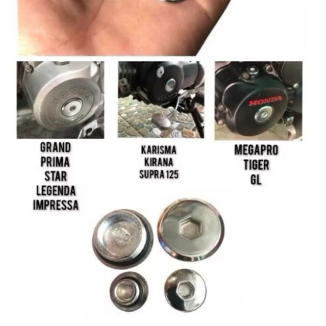 TUTUP BAUT KOIN MAGNET MAGNIT KIRI GL MP TIGER GRAND IMPRESSA LEGENDA SUPRAX 125 KARISMA KIRANA CHRO