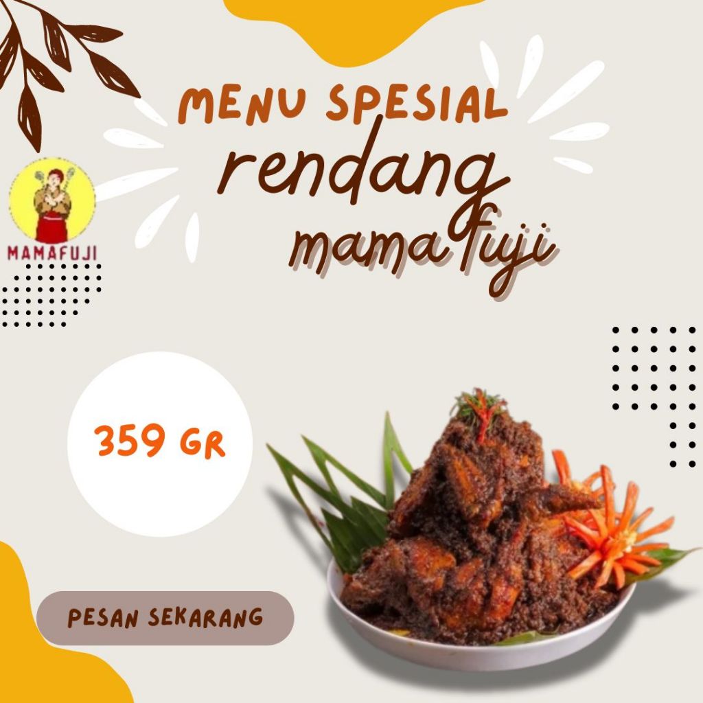 

RENDANG SAPI MAMA FUJI KEMASAN 350 GRAM HALAL ORIGINAL DIJAMIN BIKIN NAGIH