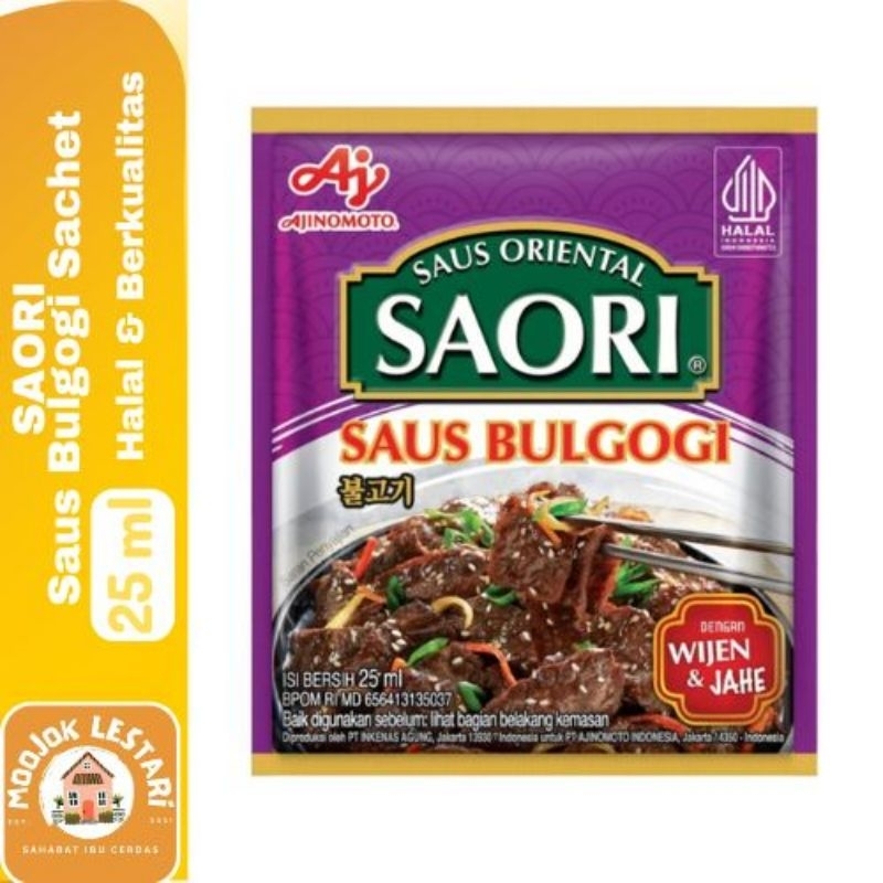 

SAORI Saus Bulgogi Sachet 25ml Saos Oriental Plus Wijen dan jahe Lezat Halal