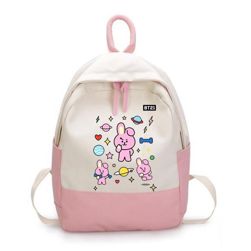 Tas Ransel Gendong  Anak Perempuan Style Korea BT21 Tas Sekolah BTS Fashion Kids Backpack Original O