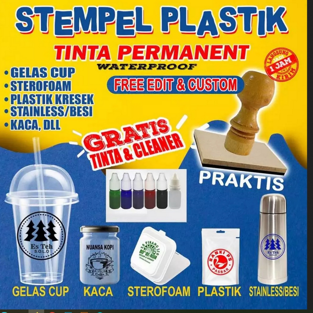

STEMPEL CUP / STEROFOAM / KANTONG PLASTIK FREE TINTA