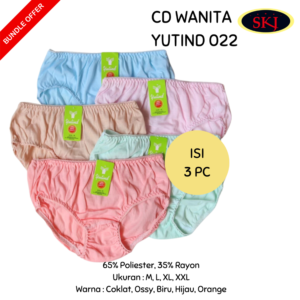[ISI 3] CD Wanita YUTIND 022 Karet Renda Polos / Wanita Karet Renda Polos Pakaian Dalam Cewek