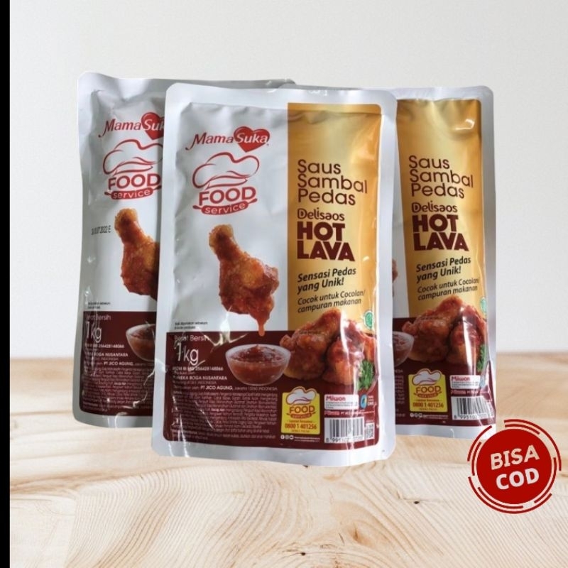 MamaSuka Saos | Saus Sambal Pedas HotLava 1kg | Delisaos