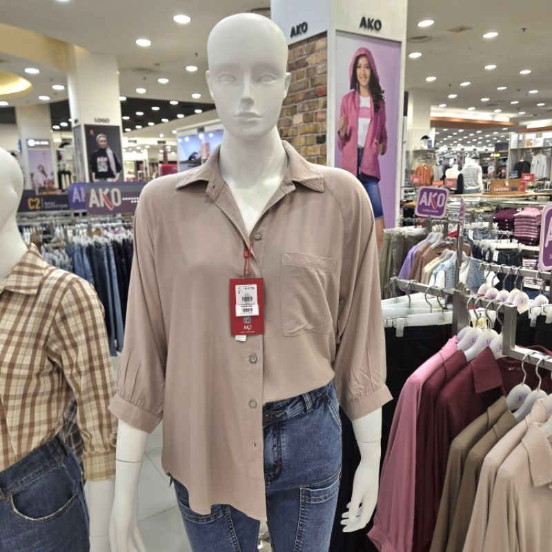 AKO kemeja wanita polos bahan rayon dengan banyak warna super stunning S-XXL