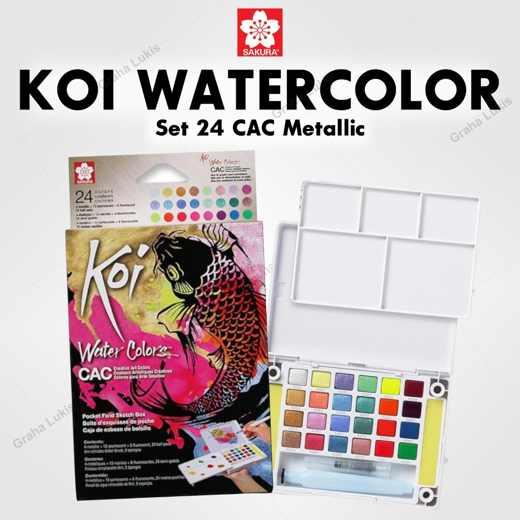 

Sakura Koi Watercolor CAC Metallic-Pearlescent-Fluorescent - Set 24