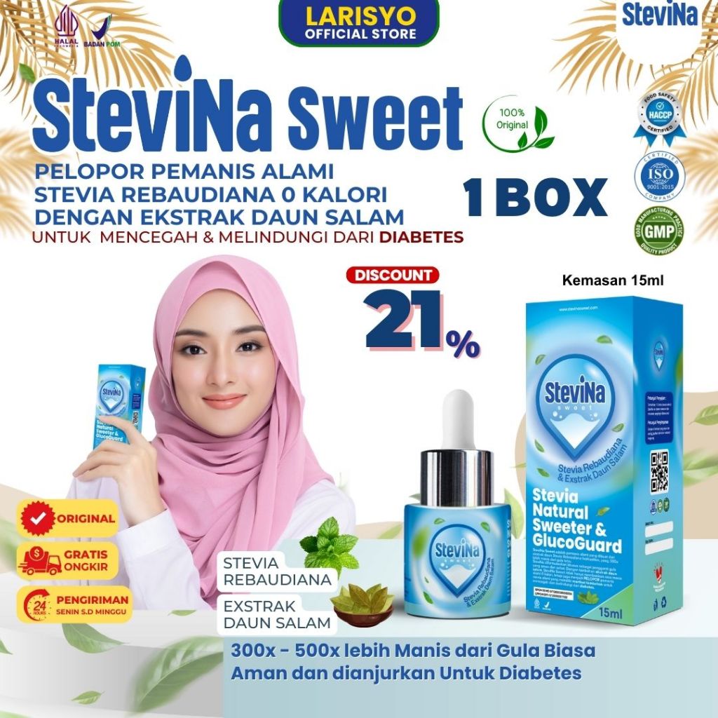 

Stevina Sweet Pemanis Alami 0 Kalori plus Herbal Daun salam Pengganti Gula Untuk Menjaga Berat Badan Ideal Kemasan 1 Botol 15ml