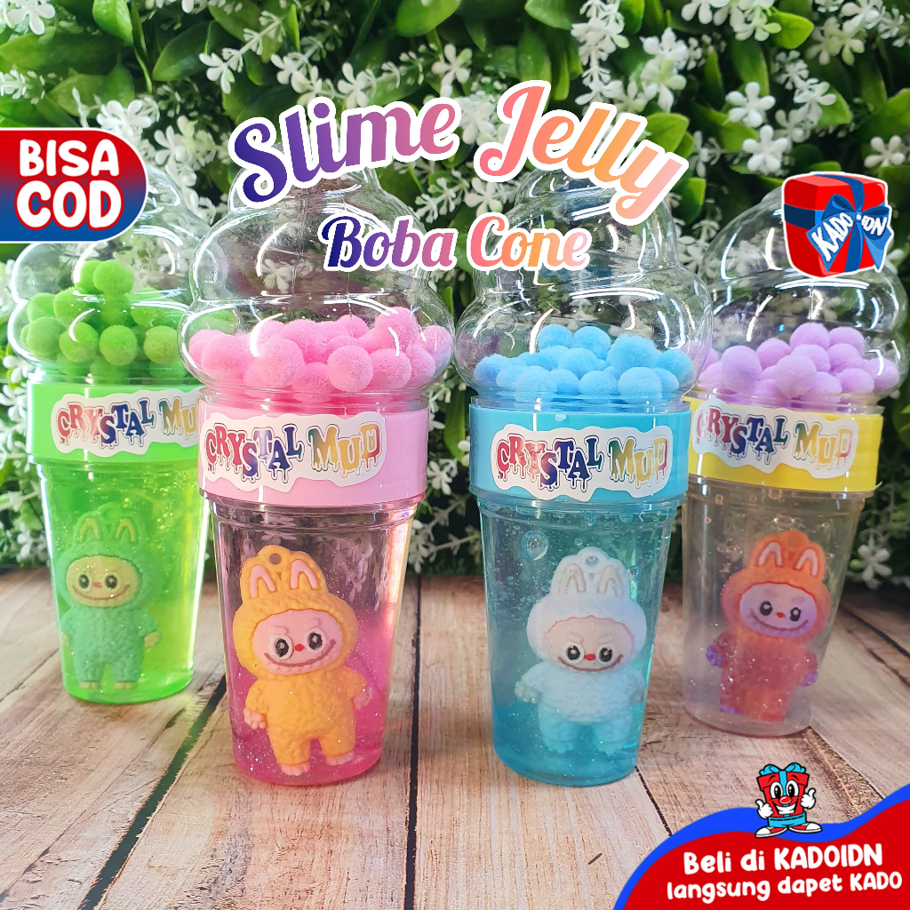 Mainan Slime Tabung Jelly Boba Cone