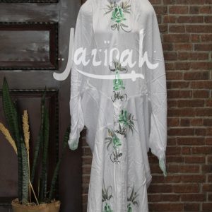 Mukena terusan lukis/mukena terusan/mukena putih