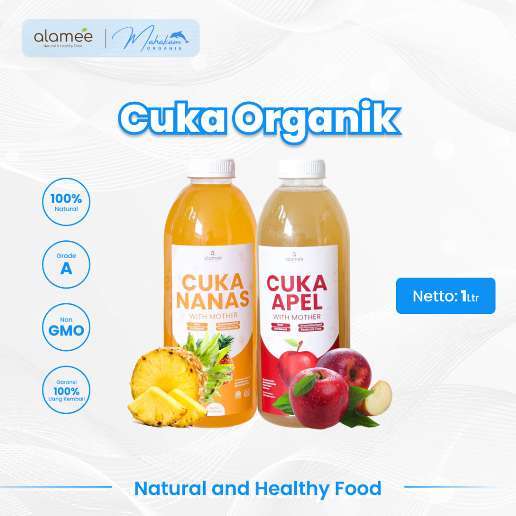 

ALAMEE Cuka Apel 1 Liter Apple Cider Vinegar Nanas Pinneapple Organik