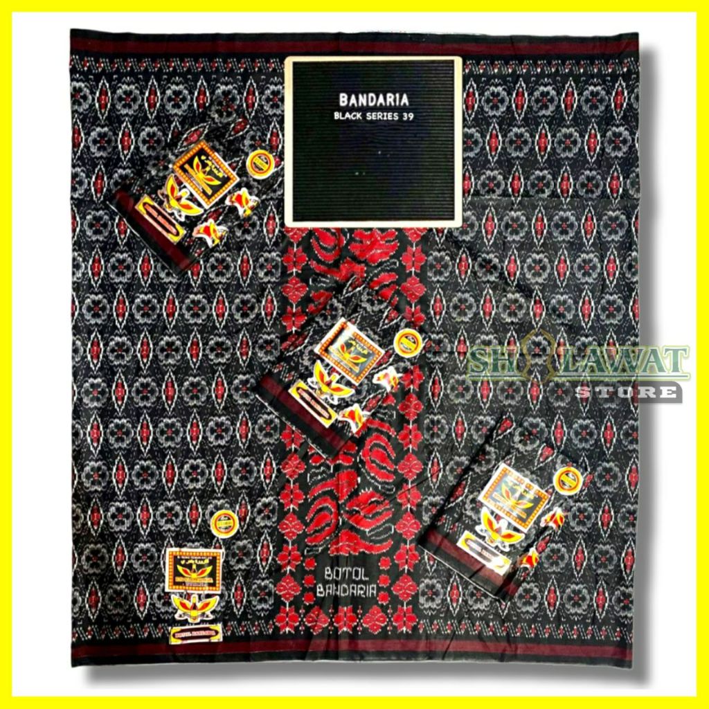 Sarung Botol Bandaria Hitam / Sarung Tenun Halus / Sarung Goyor Jumbo / Sarung Goyor Printing  / Sar