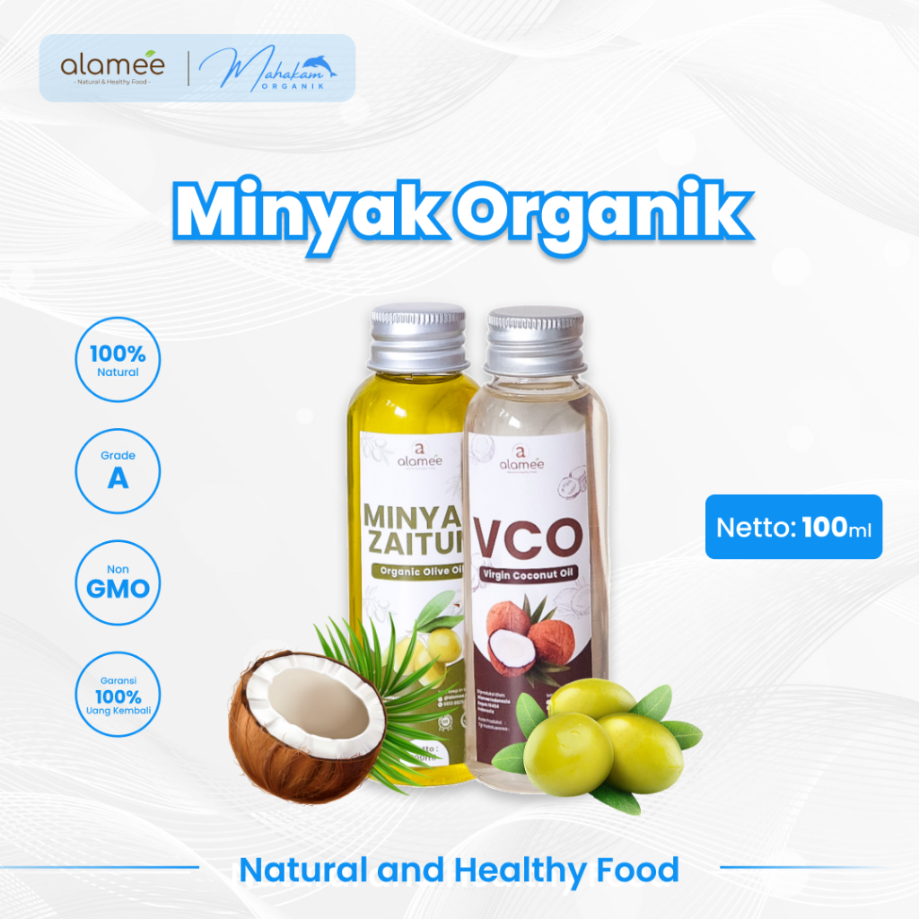 

ALAMEE Minyak Kelapa VCO Virgin Coconut Oil Zaitun Extra Olive Masak Minum 100ml