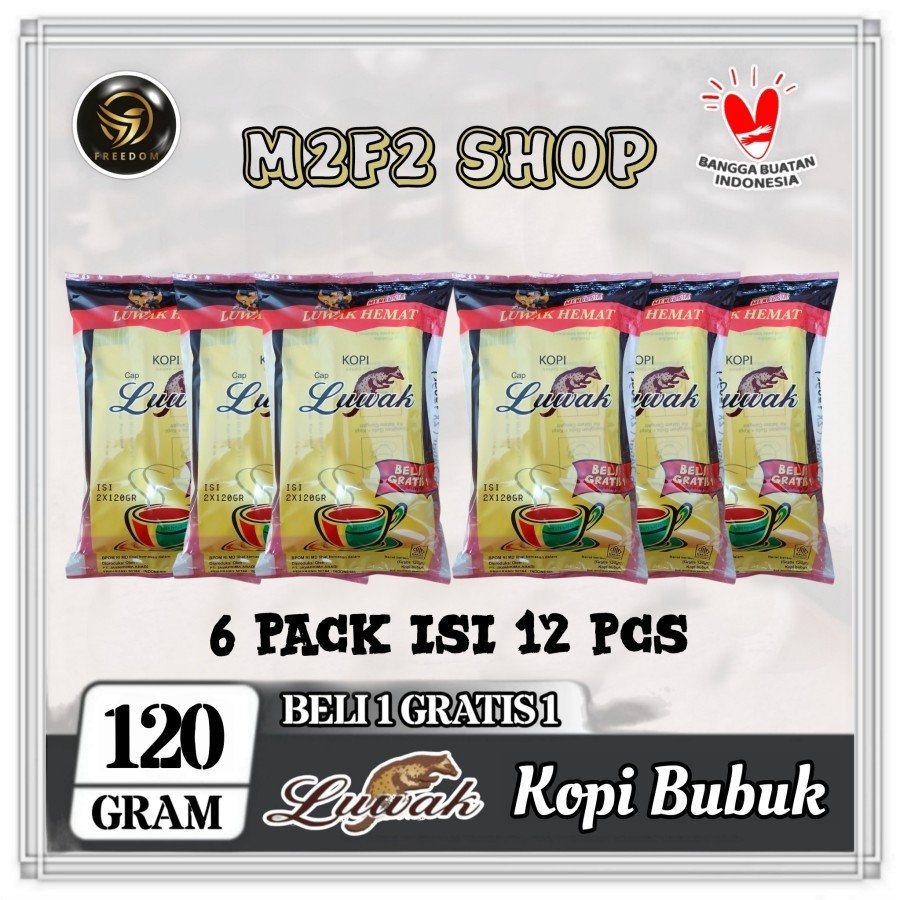 

Luwak Kopi Bubuk Hitam Murni | Black Coffee Original Bag - 120 gr (Kemasan 6 Pack)