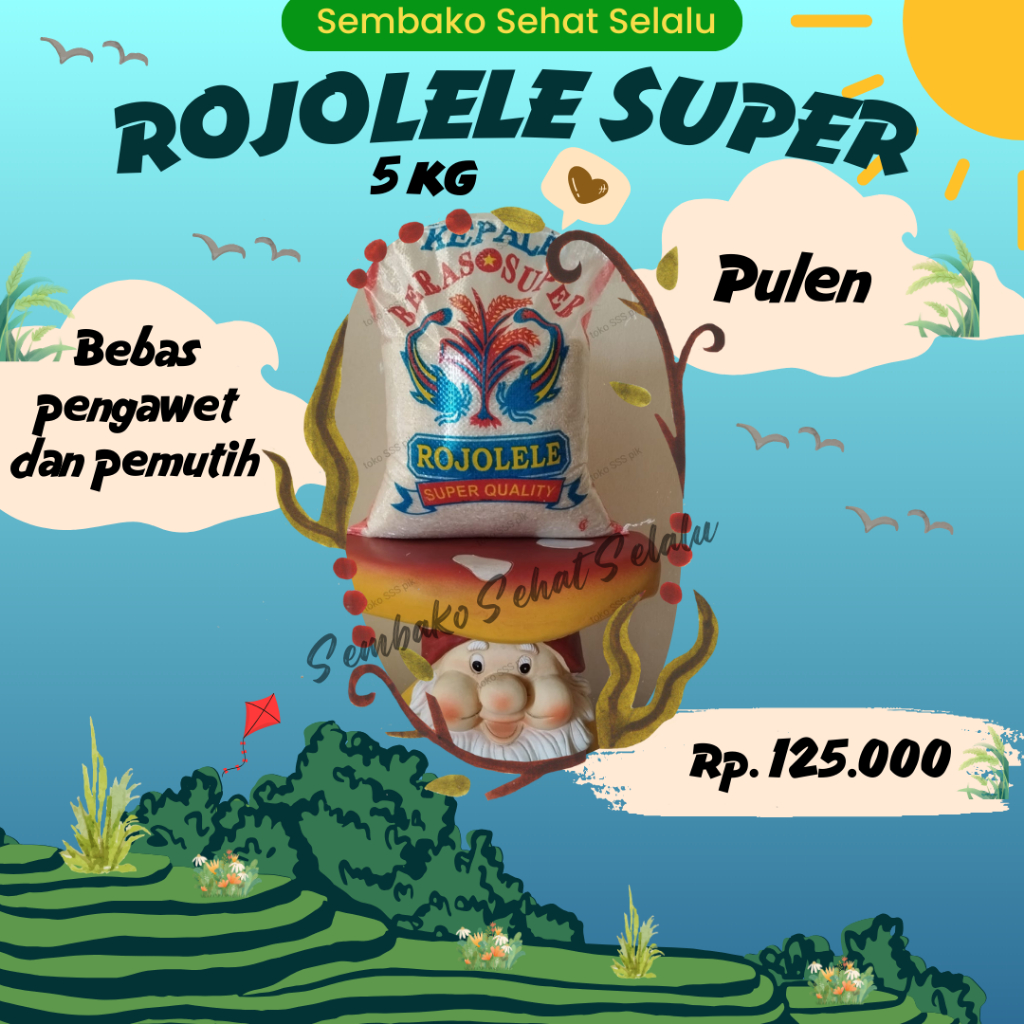 

Beras Rojolele 5 kg (pulen) kualitas super premium