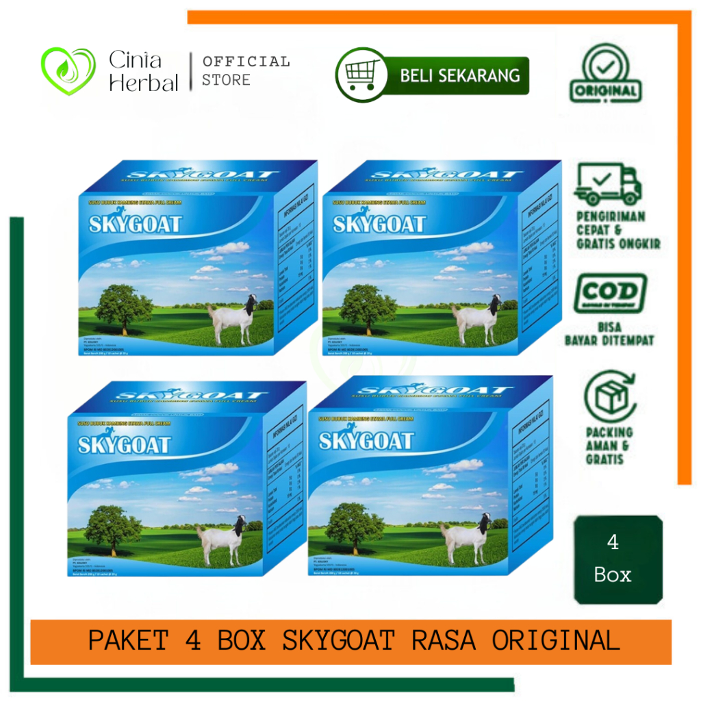 

SKYGOAT Susu Kambing Original Paket 4 | Susu Kambing Etawa bubuk Sky Goat | Susu Kambing Skygoat