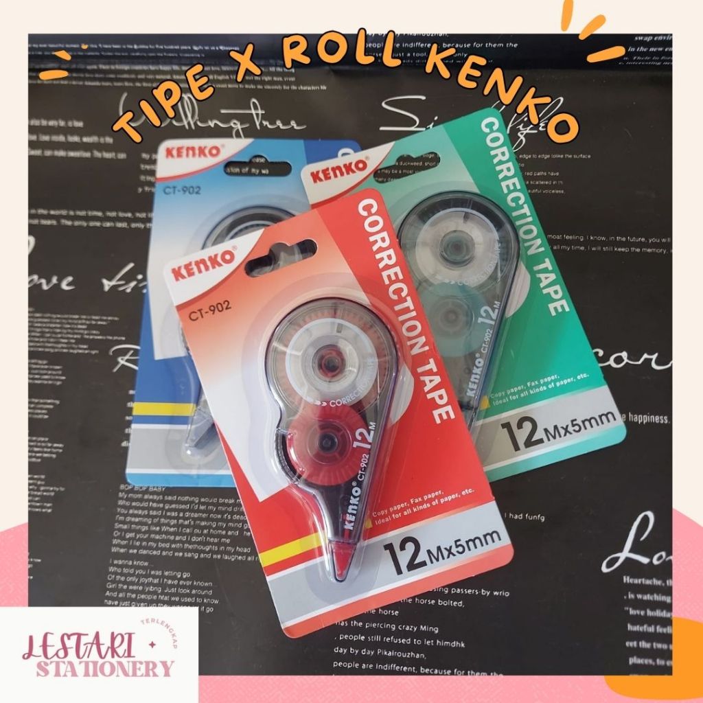 

Tipe X Kenko CT-902 | Tipe X Roll Kenko | tipe X Kertas | Pita Koreksi Kenko | Lestari Stationery