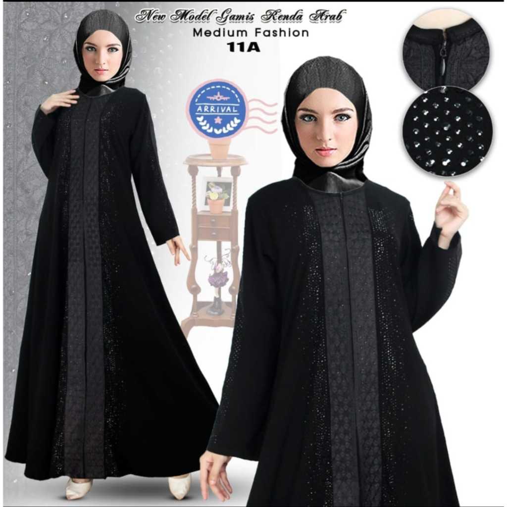 Gamis Abaya Arab Renda Hitam 11A