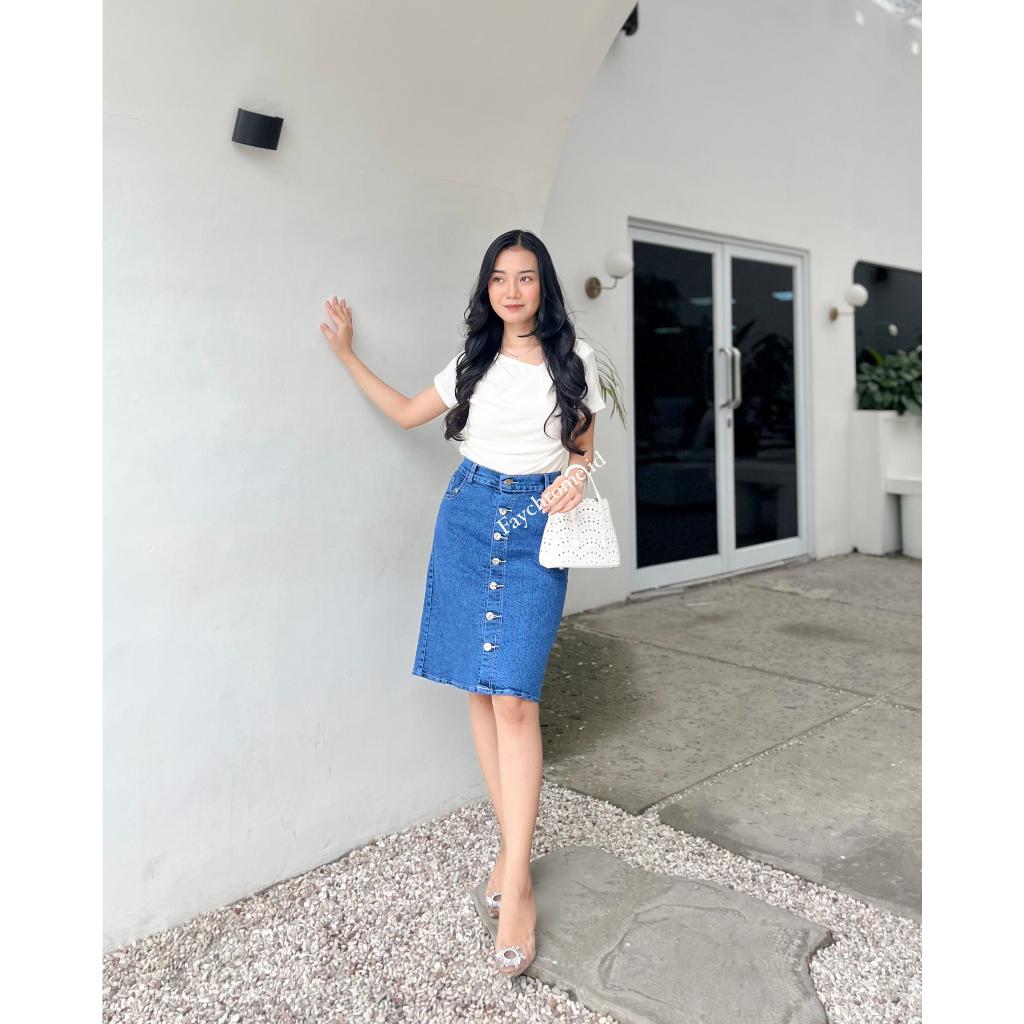 Rok Jeans Span 7/8 Shelin Casual style