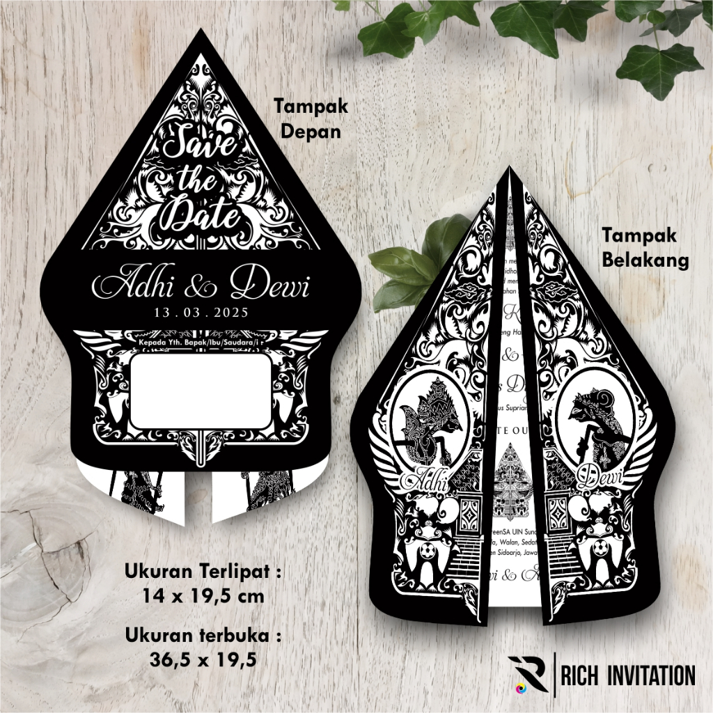 UNDANGAN NIKAH GUNUNGAN WAYANG AESTHETIC - UNDANGAN PERNIKAHAN CUSTOM TEMA JAWA