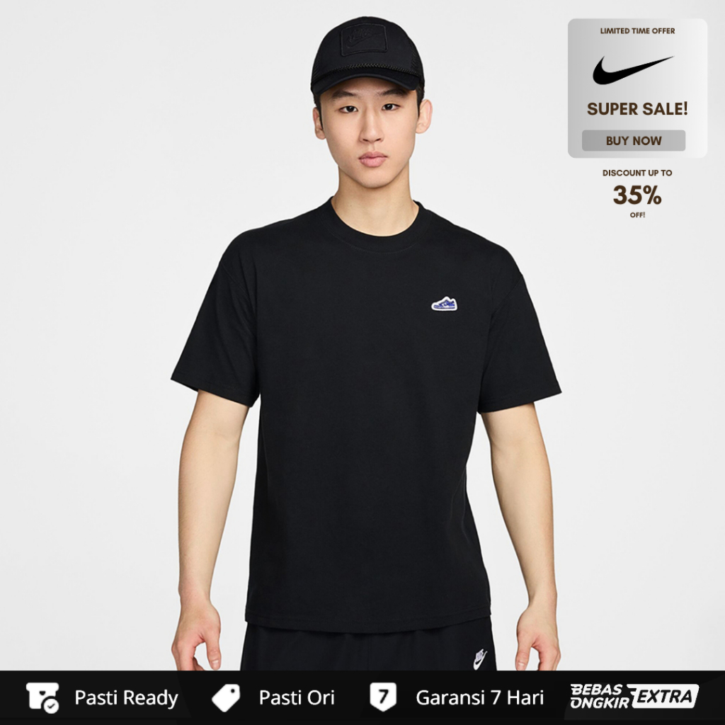 Kaos Nike Original Pria Nike Sportswear Max90 Patch Tee - Black