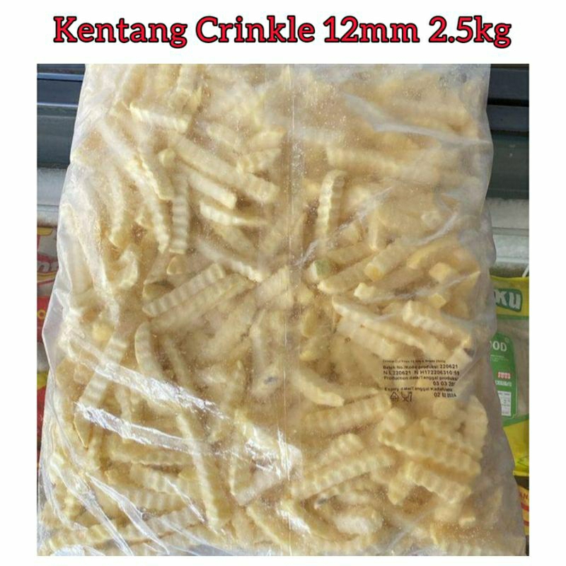 

Kentang NLD Shoestring Crincle Cut 12mm 2.5kg Frozen food cik ntik Jambi cemilan jajanan seblak korea jepang