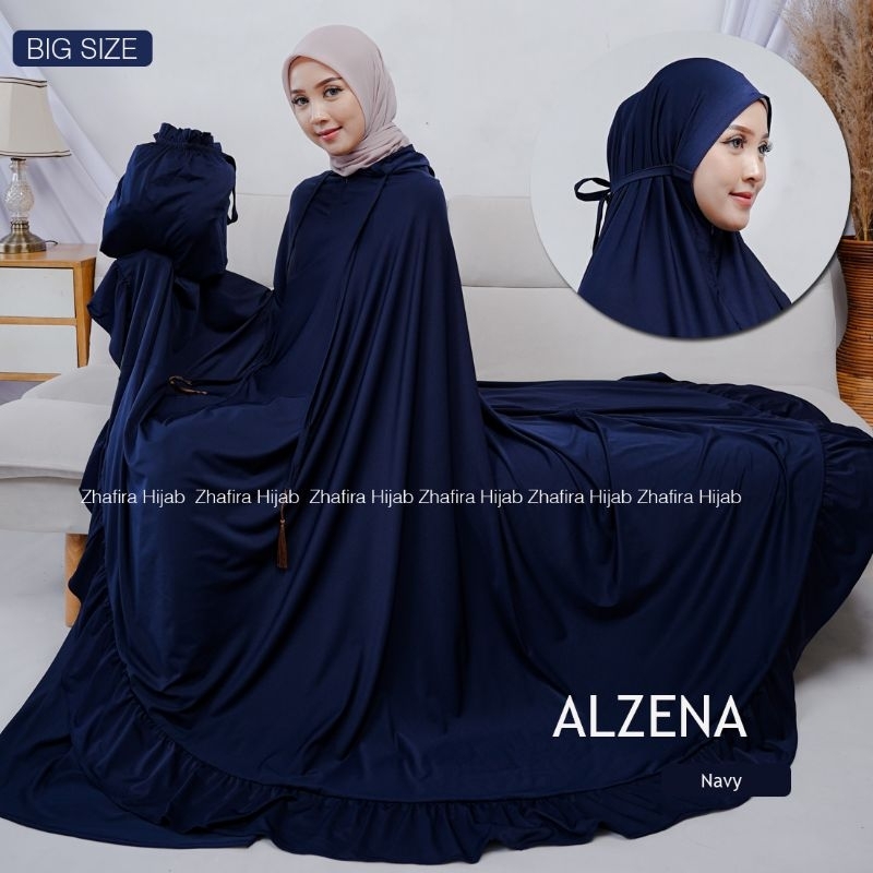 Mukena Alzena Jersey super jumbo tali aktif Bu Zhafirahijab