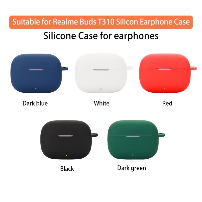 Case Cover Casing Silicone Protective  Realme Buds T310/ RealmebudsT310 2024 + Carabiner