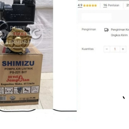 

POMPA AIR SHIMIZU PS-221 BIT PS 221 200 WATT NON AUTO BODY RAMPING