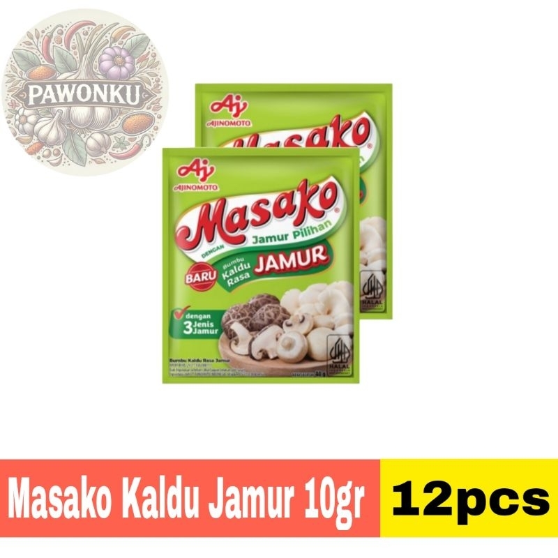 

Masako Bumbu Kaldu Jamur 10gr Renceng isi 12pcs