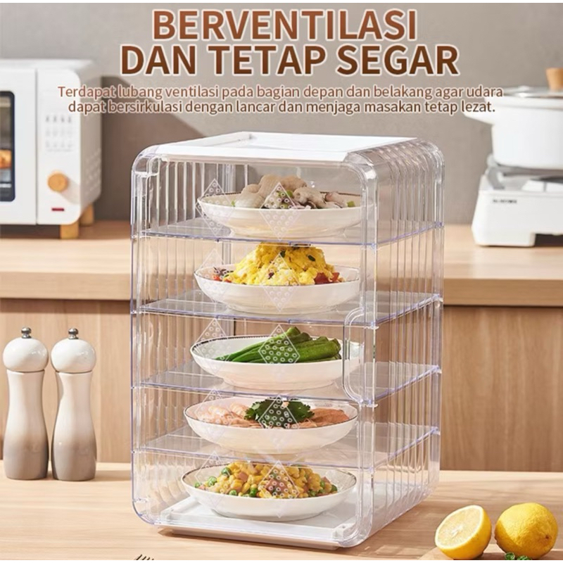 tudung saji akrilik 5 tingkat