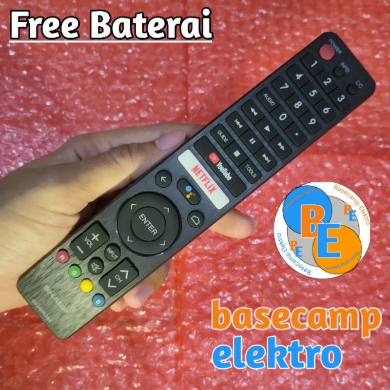 Remote TV SHARP Android TV GB346WJSA Original Asli Support Bluetooth Gogle Voice Assistant Free Batu
