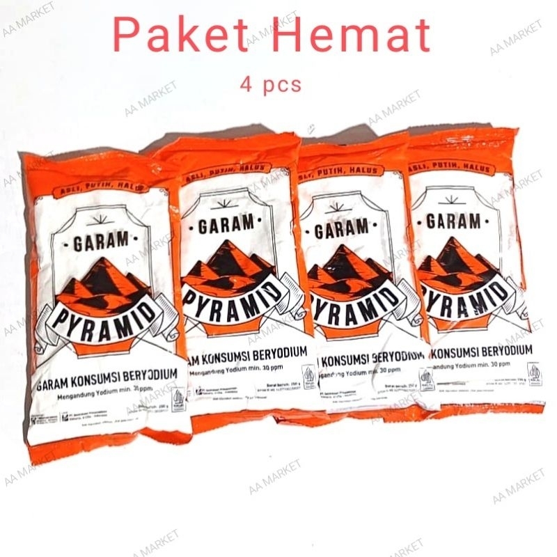 

4 Pcs Garam PYRAMID Garam Konsumsi Beryodium 250g