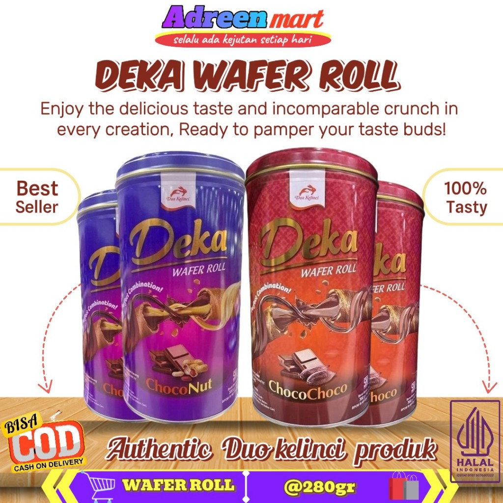 

Deka Wafer Roll Combo Chocolate Cocoa Choco 280gr