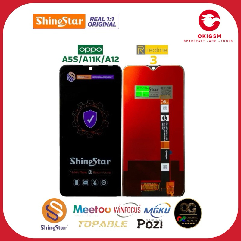 LCD TOUCHSREEN OPPO A5S/ A11K/ A12 REALME 3 Original 100% Shinestar