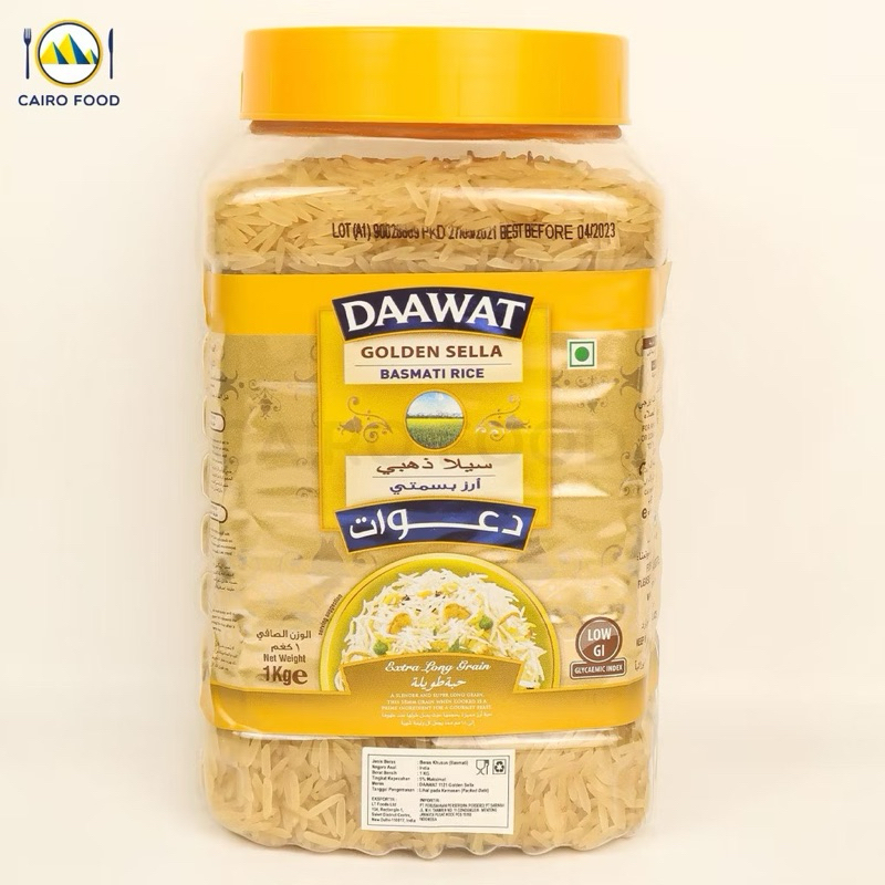 

DAAWAT BASMATI DAAWAT GOLDEN SELLA INDIAN RICE 1 Kg packing Toples