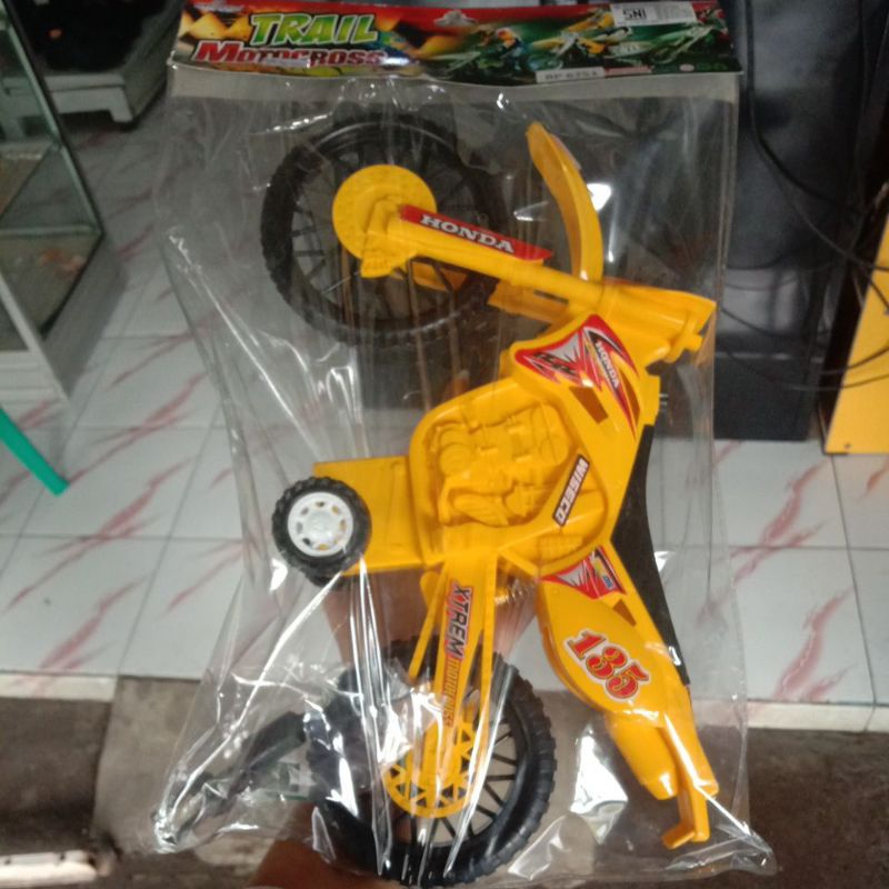 Mainan motor trail honda kuning