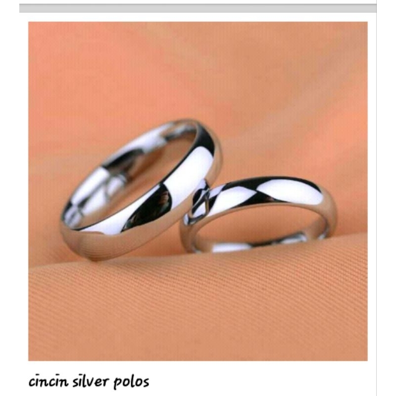 [Free Gift Box] Cincin Titanium Silver Polos/Cincin Tunangan/Cincin Nikah/Cincin Kawin/Cincin Lamara