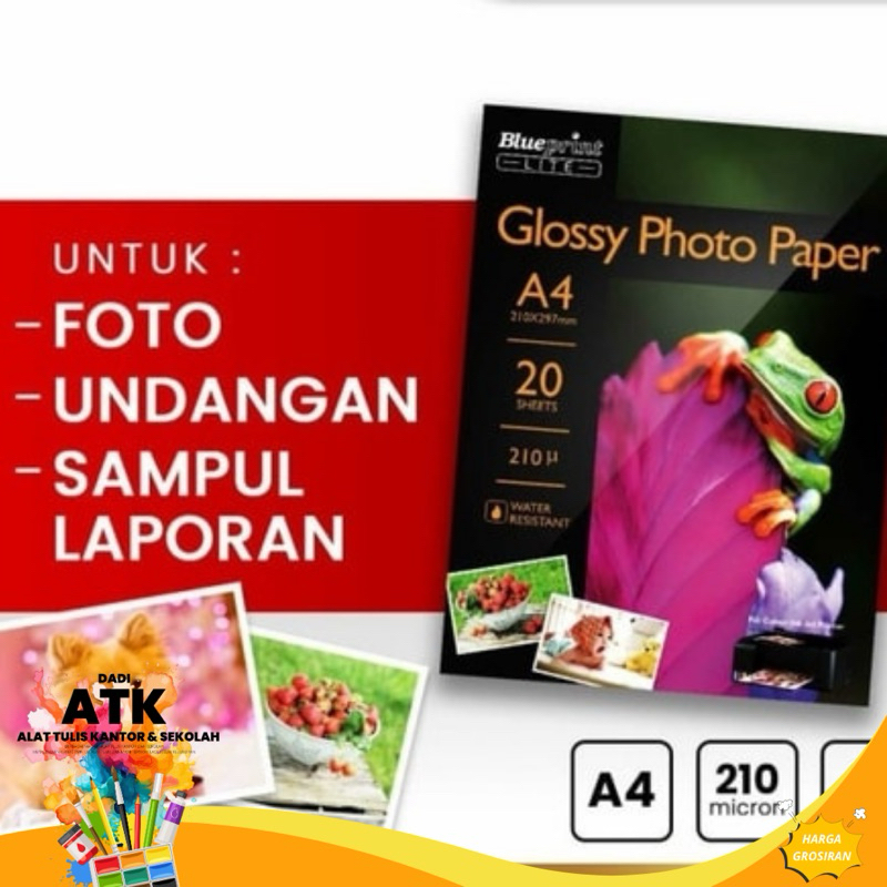 

Kertas Photo Glossy Photo Paper Blueprint Lite A4 210 gr - jumlah 7 pack