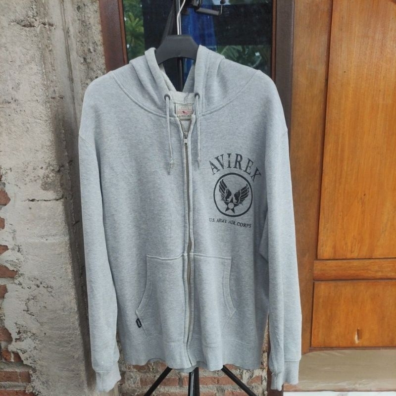 hoodie ziper avirex USA original kondisi masih mantap