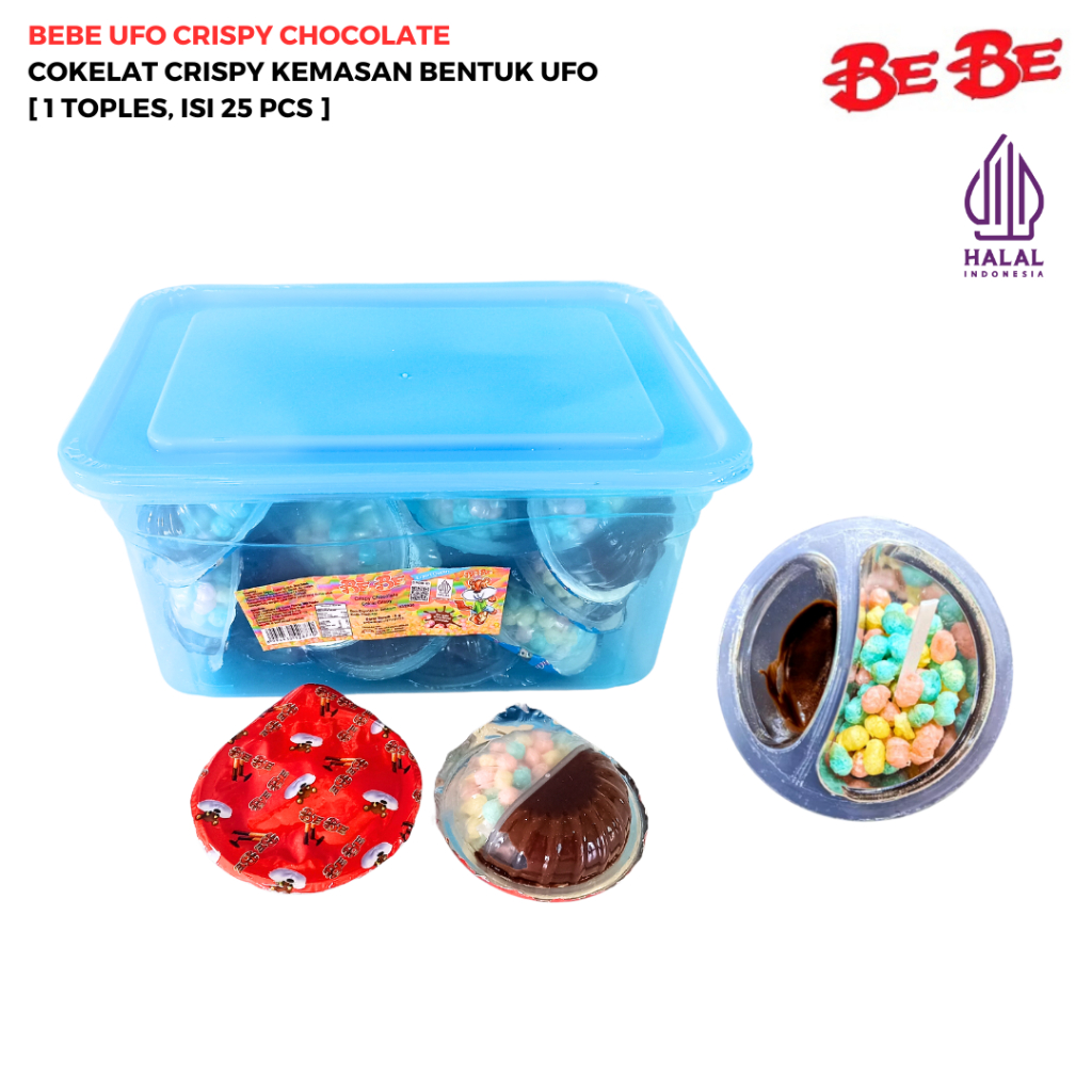 

[HALAL] BEBE UFO CRISPY CHOCOLATE COKLAT CRISPY [1 TOPLES, ISI 25 PCS]