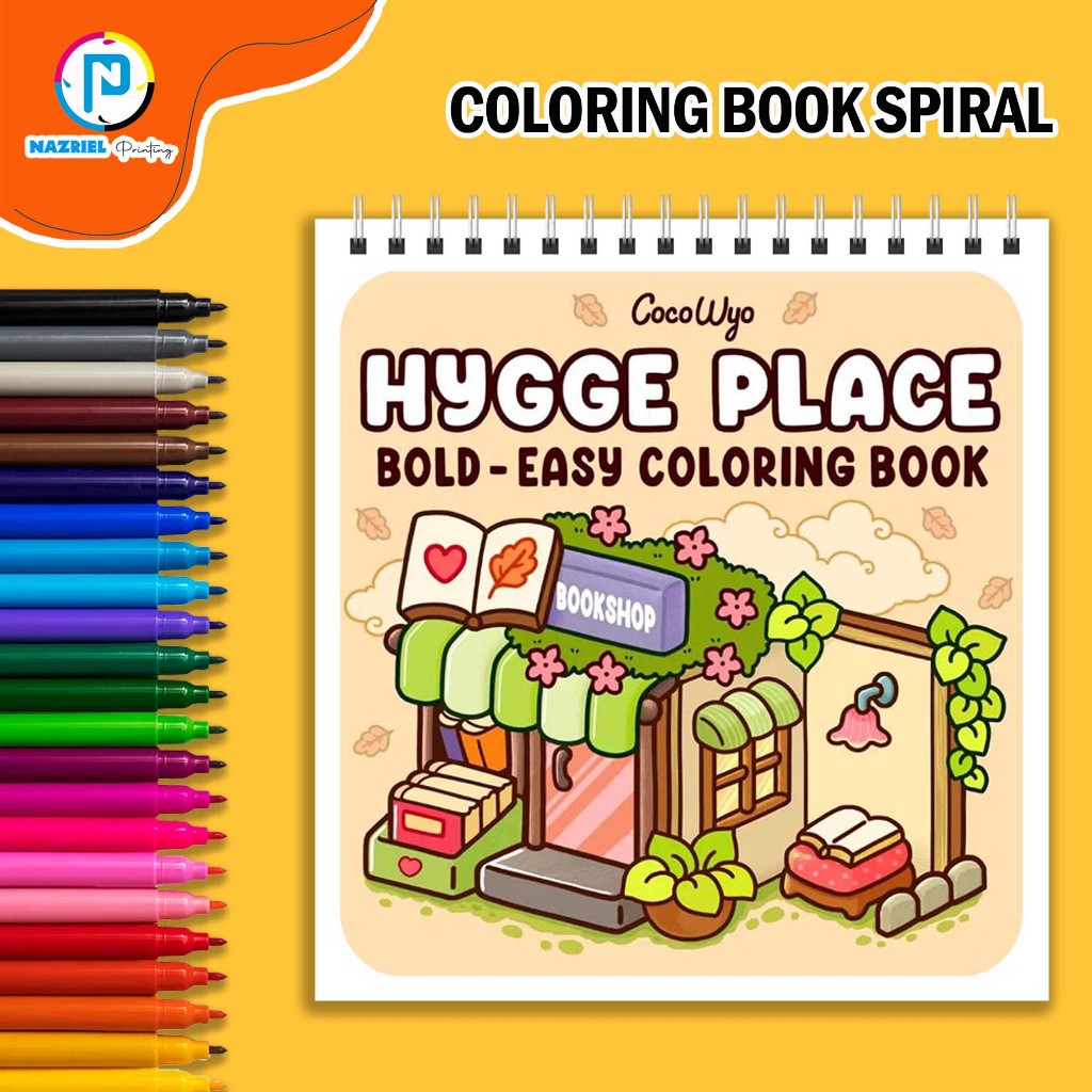 Hygge Place Coloring Book Buku Mewarnai spiral