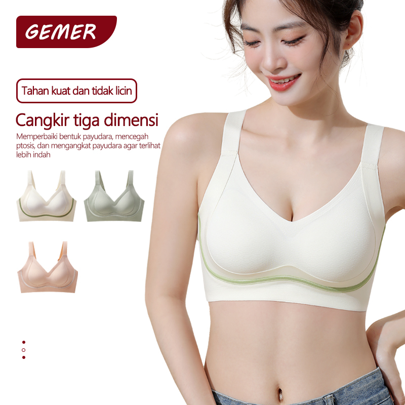 GEMER Bh Bra Tanpa Kawat - Bra Lingerie - Bra Push Up Seamless Premium Lembut Dan Bernapas