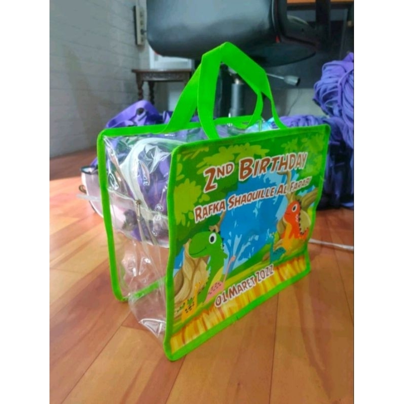 

tas souvenir ulang tahun resleting full mika custom