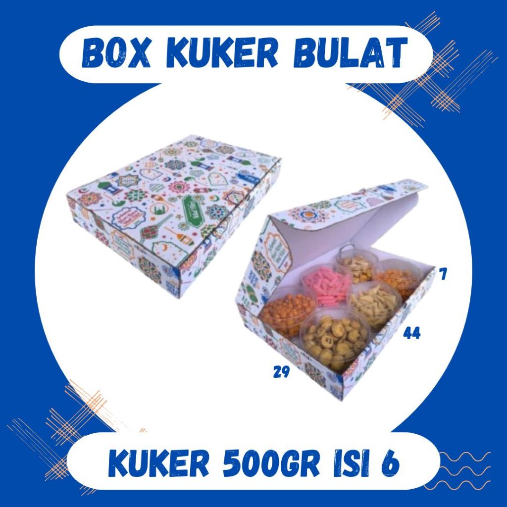 

Box Kue Kering 44x29x7 Box Kuker 500 gr Isi 6 / Kardus Packing Lipat_Depan / Kuker/ Hampers/Oleh oleh/ kue_Kering Idul Fitri Polos/Motif