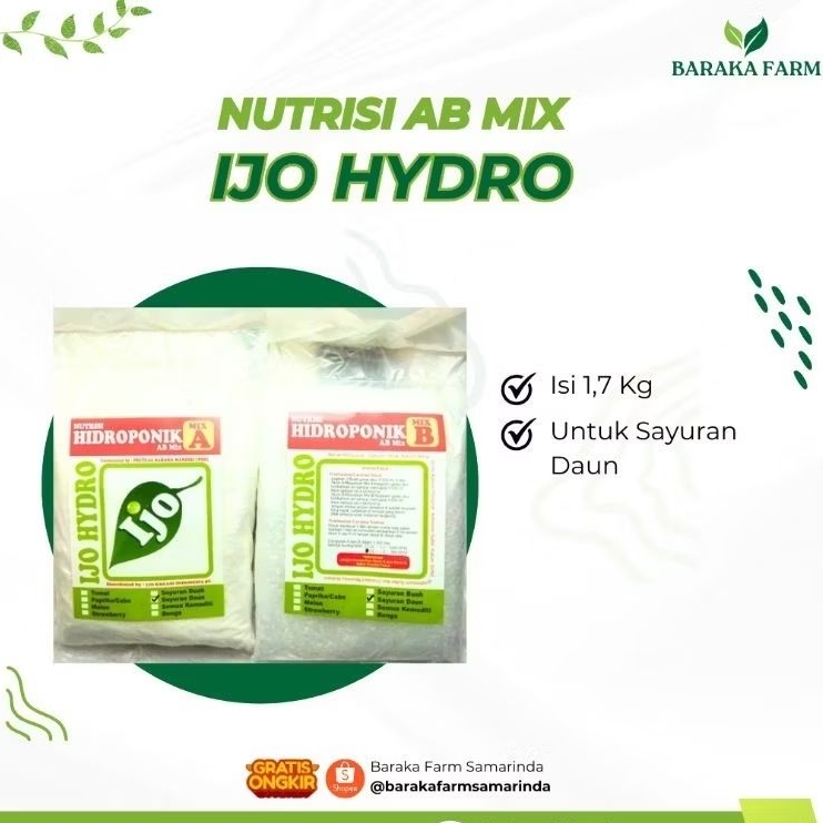 Nutrisi Hidroponik AB Mix IJO HYDRO All Komoditi – 1.7 kg
