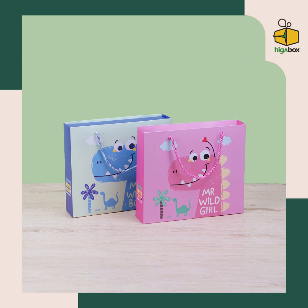 

Paper bag Box snack Ulang Tahun anak / kotak snack Ulang tahun anak / Paperbag Box Set Motif Dino Saurus / Giftbox Set Hampers / Box Kado | CC13 - CC14