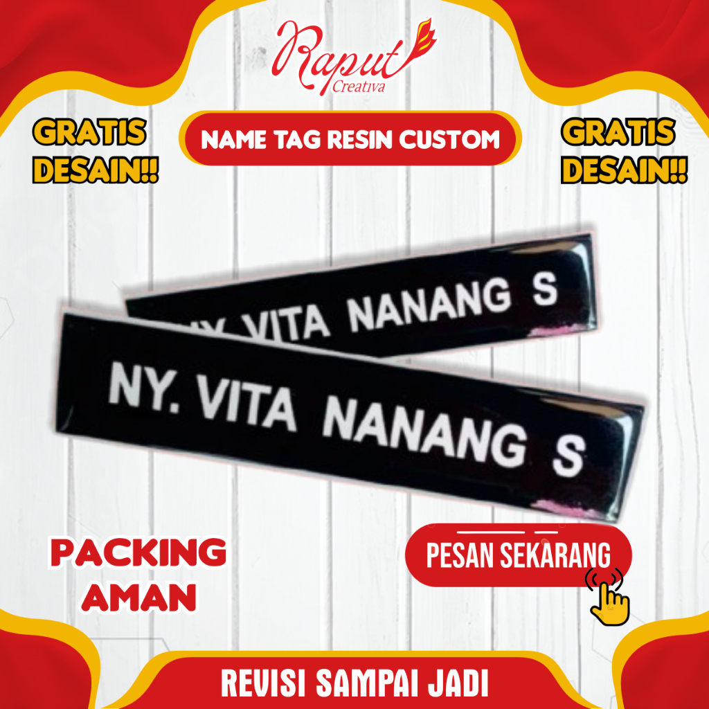 NAME TAG CUSTOM | NAMA DADA AKRILIK MURAH | GRATIS DESAIN | REVISI SAMPAI JADI