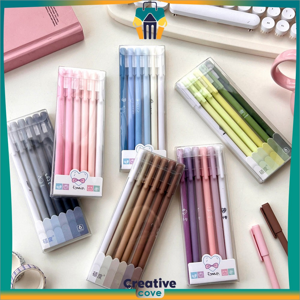 

Pena Rainbow Perlengkapan Sekolah / Pulpen Gel 6IN1 Motif Polos Warna Pastel Gaya Korea / Alat Tulis Pena Cair 0.5mm Creative Cove A48