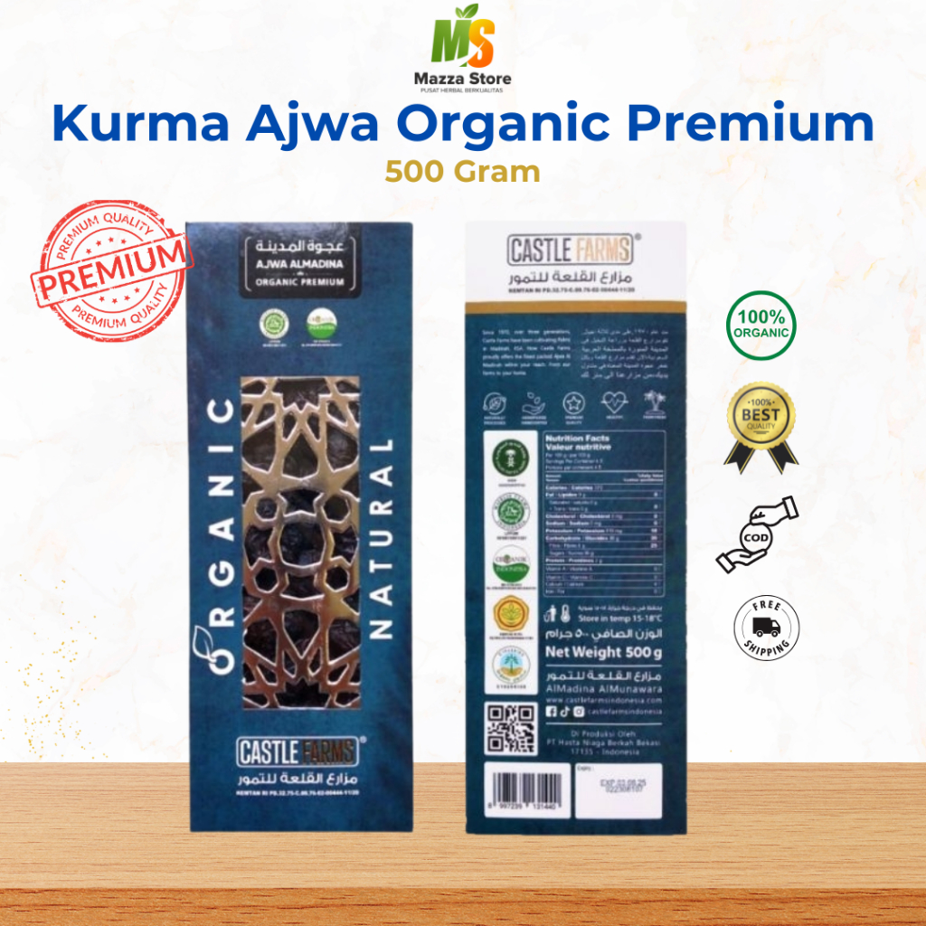 

Castle Farm - Kurma Ajwa ORGANIC Premium Castle Farm Original Al Madina 500gr