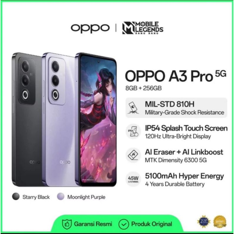 OPPO A3 Pro 5G Ram 8/256 Gb Garansi Resmi