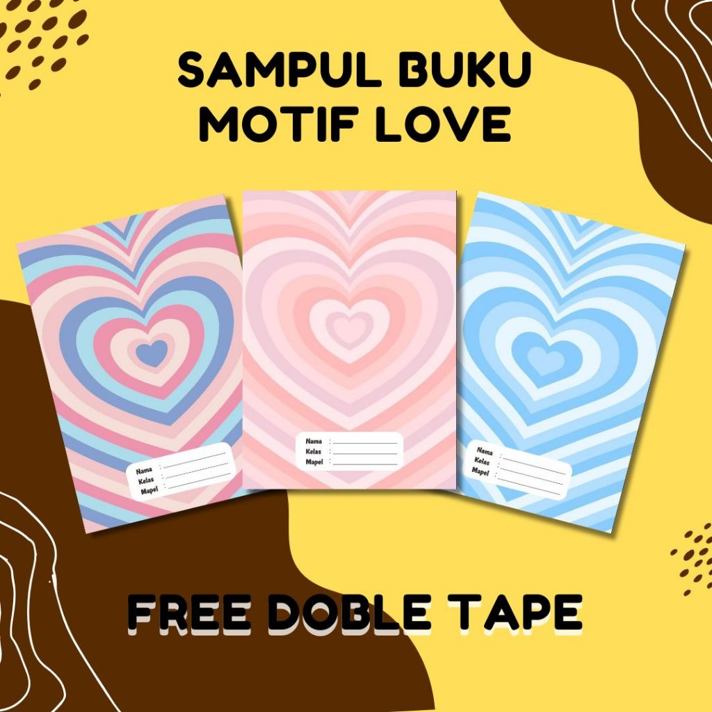 

SAMPUL BUKU TULIS CUSTOM NAMA, KELAS DAN MAPEL SIDU CAMPUS BIGBOSS MOTIF LOVE (ISI 10 PCS) FREE DOBLE TAPE